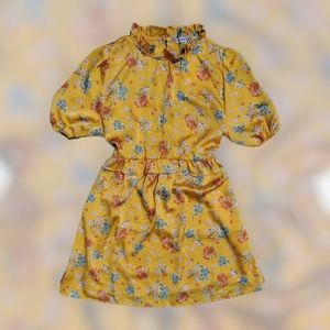 Yellow Floral Mini Dress From Velvet Torch, Size M